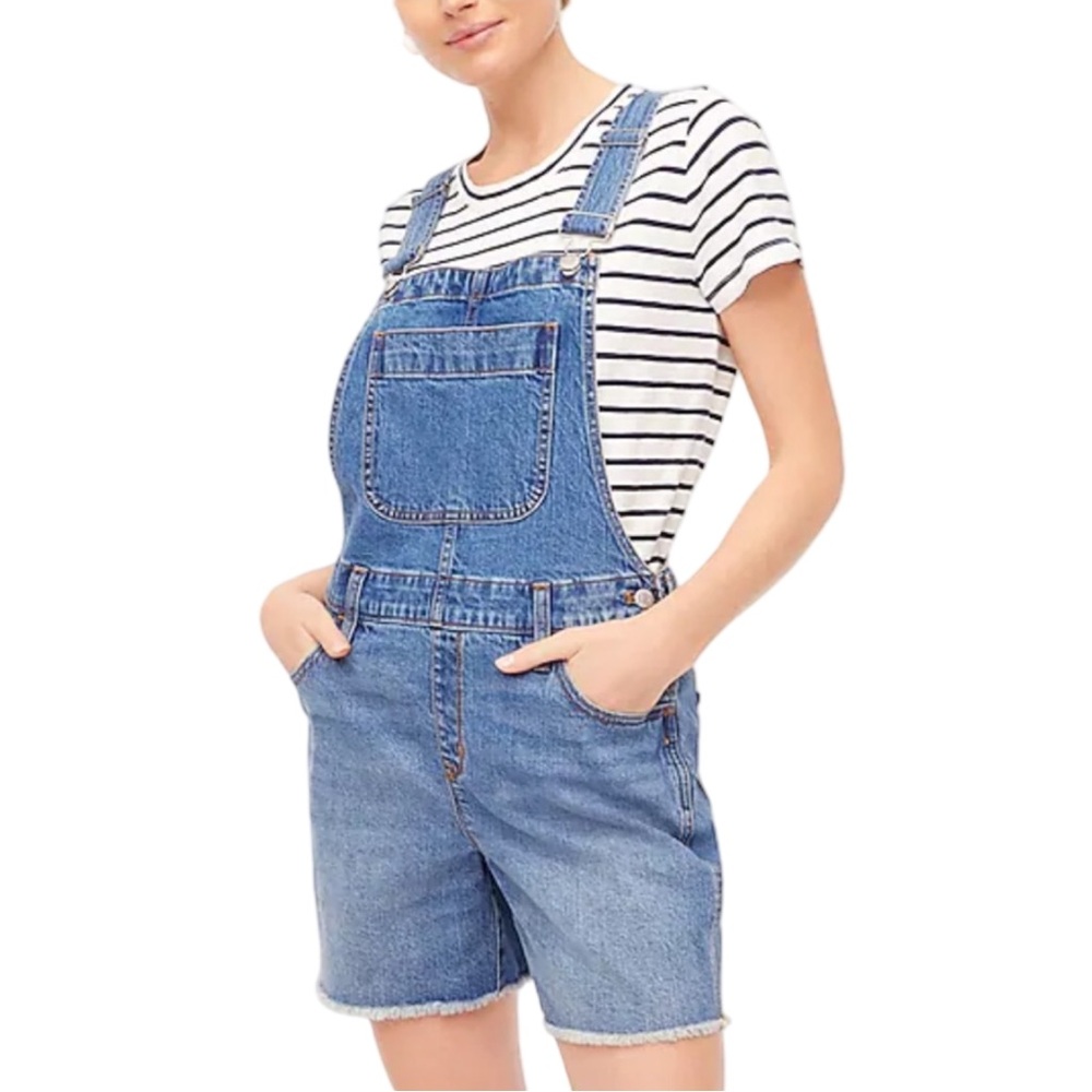 J. Crew Woman's Denim cutoff overalls in blue wash Size 2X Shortalls
NWT